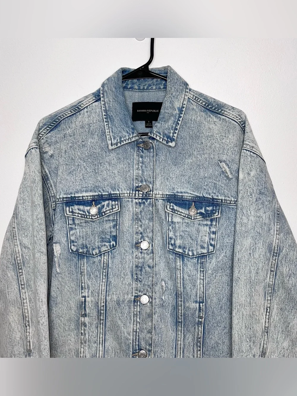 Banana Republic Denim Jean Jacket Light Blue Wash Oversized Women’s Size Small